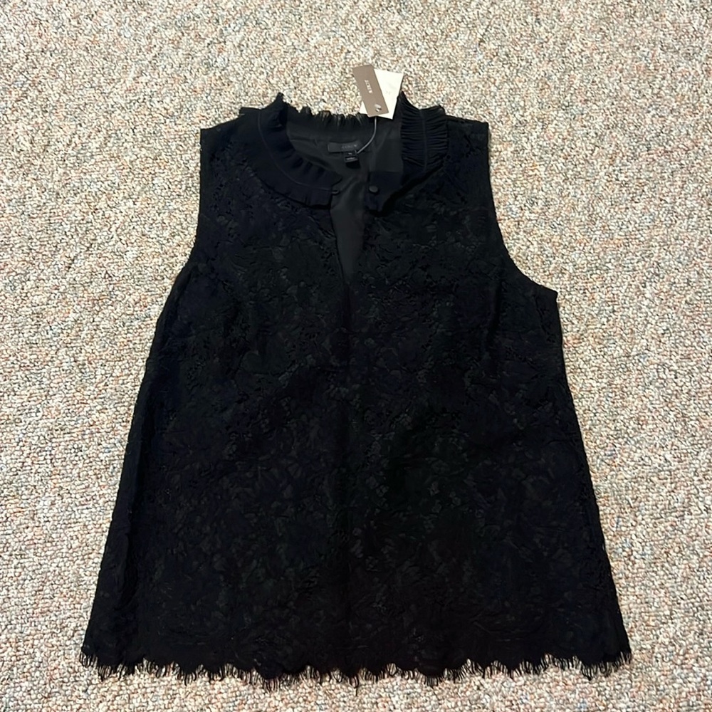 J. Crew Black Lace blouse NWT